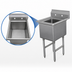 Thumbnail image #3 for Advance Tabco 1-Compartment Fabricated Sink with 18 x 24 x 14 Bowl, 16 Gauge 304 Stainless Steel, No Drainboards