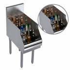 Thumbnail image #3 for Krowne Royal Series KR24-12RD Freestanding Stainless Steel Underbar Liquor Bottle Display, 12-Bottle Capacity, 4 Steps with Guard Rails