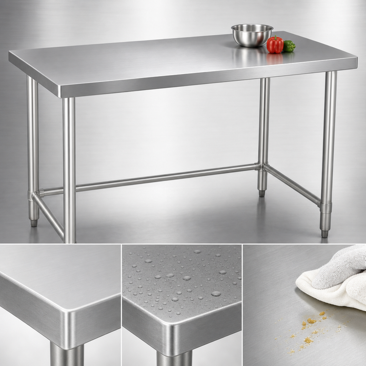 Product image #3 for 60-Inch x 24-Inch Heavy Duty Stainless Steel Work Table with Open Base