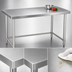 Thumbnail image #3 for 60-Inch x 24-Inch Heavy Duty Stainless Steel Work Table with Open Base