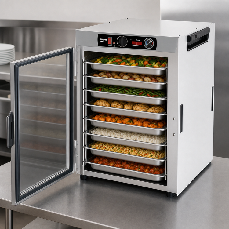 Product image #4 for Metro HotBlox Wide 8-Pan Countertop Insulated Holding Cabinet, Clear Door, Analog Controls