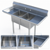 Thumbnail image #3 for Sapphire Manufacturing 80-Inch 2-Compartment Stainless Steel Sink with Dual Drainboards
