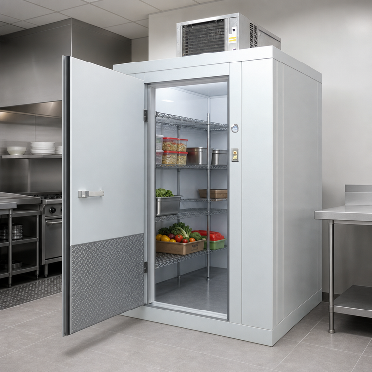 Product image #3 for Arctic Industries 6' x 8' Indoor Floorless Walk-In Cooler, 35°F Holding, Top-Mounted Self-Contained Refrigeration