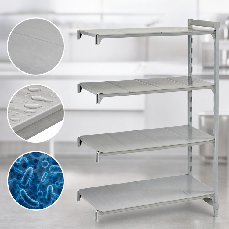 Product image #4 for Cambro Camshelving Premium Solid Add-On Shelving Unit, 24" Deep x 48" Wide x 72" High, 4-Shelf