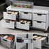 Thumbnail image #4 for Beverage-Air Three-Section Refrigerated Sandwich Prep Table with 6 Drawers, 72-Inch Standard Top