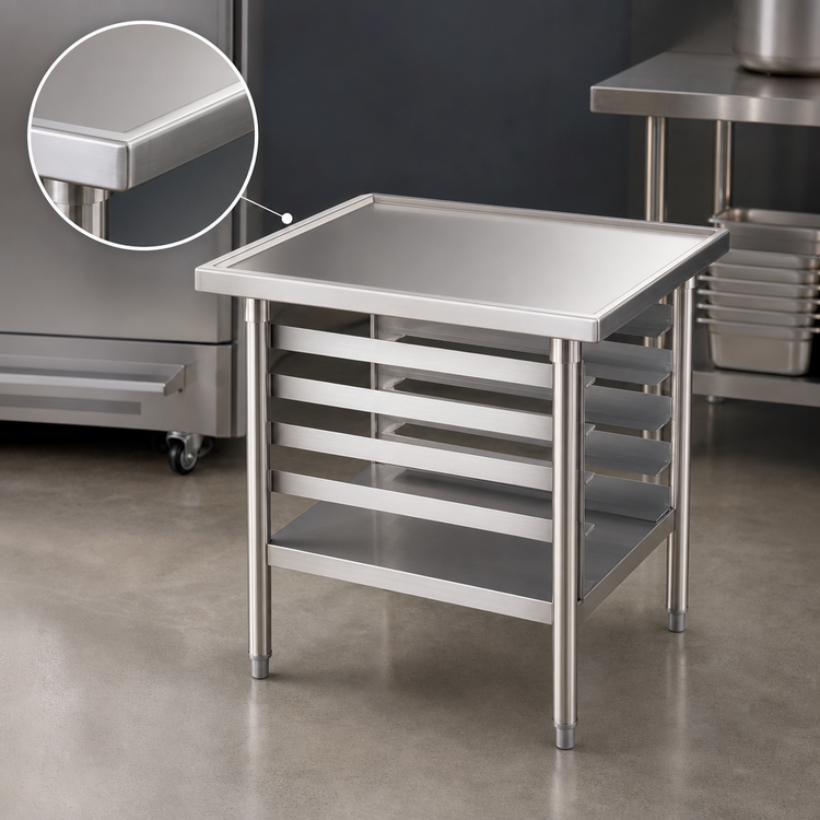 Product image #3 for Eagle Group Stationary Stainless Steel Equipment Stand with Removable Pan Rack and Fixed Undershelf