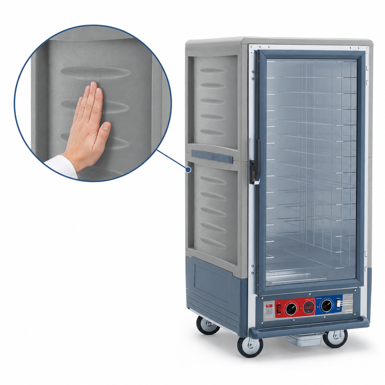 Product image #3 for Metro C5 3 Series 3/4 Height Heated Holding and Proofing Cabinet with Clear Polycarbonate Door, Gray Insulation Armour, Low Watt, Mobile
