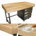 Thumbnail image #3 for Advance Tabco 72-Inch x 36-Inch Wood Top Bakers' Table with 3 Tiers of Right-Side Drawers