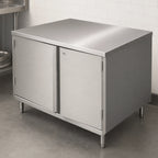 Thumbnail image #3 for BK Resources CST-2424HL 24 x 24-Inch Stainless Steel Chef Table with Cabinet Base, Hinged Doors and Lock, 14-Gauge Top