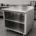 Thumbnail image #3 for Advance Tabco Stainless Steel Open Front Cabinet Base Work Table with Mid-Shelf, 108 x 36 Inches