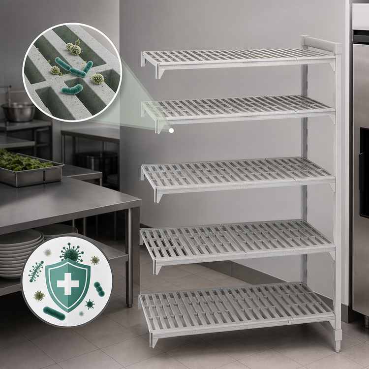 Product image #4 for Cambro Camshelving Premium 5-Tier Vented Polymer Add-On Shelving Unit, 24 x 42 x 84 Inches