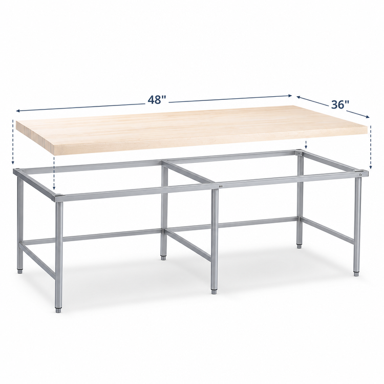 Product image #3 for John Boos Baker's Table Frame for 48 x 36 Inch Top, Welded Set-Up