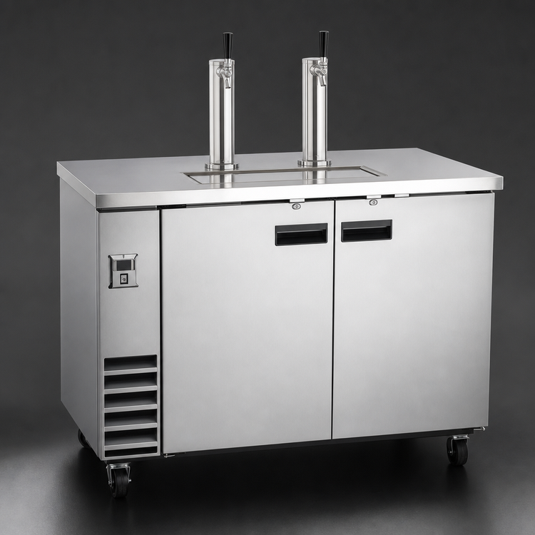 Product image #3 for Maxx Cold X-Series Self-Contained Dual Tower Keg Cooler, 60-Inch Wide, 2-Keg Capacity, Stainless Steel