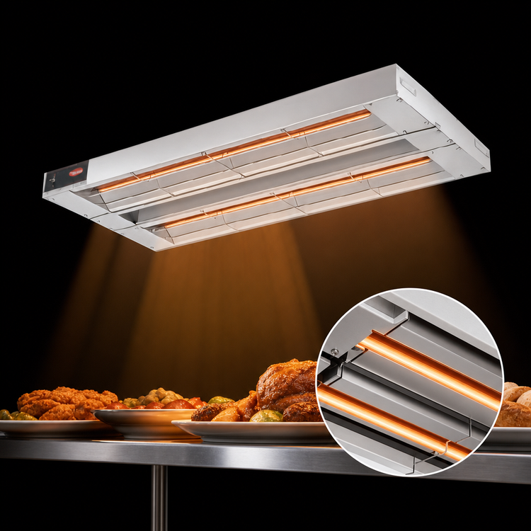 Product image #3 for Hatco Glo-Ray GRAH-132D6 132 Inch Double Unlighted Infrared Strip Heater, 6240 Watts