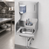 Thumbnail image #3 for Krowne HS-33 Wall Mounted Stainless Steel Hand Sink with Soap & Towel Dispenser, Side Splashes, and Faucet