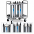 Thumbnail image #3 for Dinex Mobile Unheated Open-Tubular Frame Plate Dispenser with 3 Self-Elevating Tubes, 10-1/8