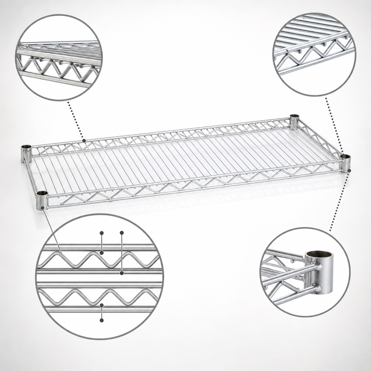 Product image #3 for Eagle Group QuadTruss 30 x 30 Stainless Steel Wire Shelf, 800 lb Capacity