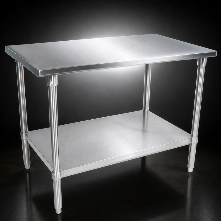Product image #3 for John Boos Stallion 60" x 36" 16-Gauge Stainless Steel Work Table with Adjustable Undershelf