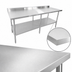 Thumbnail image #3 for Sapphire 84-Inch x 30-Inch Stainless Steel Work Table with 5-Inch Backsplash, Beveled Square Edge and Adjustable Undershelf
