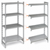 Thumbnail image #4 for Cambro Camshelving Premium 4-Shelf Stationary Add-On Polymer Shelving Unit, 24 x 18 x 84 Inches, Vented and Solid, Speckled Gray