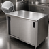 Thumbnail image #3 for Advance Tabco 60 Inch x 30 Inch Enclosed Work Table with Cabinet Base, Sliding Doors, and 14 Gauge 304 Stainless Steel Top