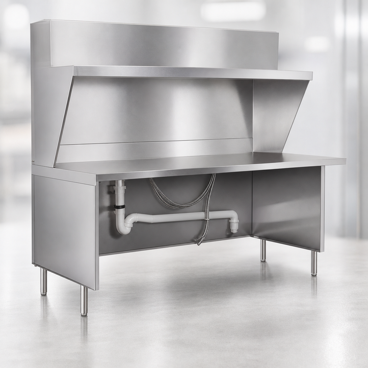 Product image #3 for La Rosa Modular Open Front Equipment Enclosure Stand, 90" x 30", 304 Stainless Steel