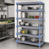 Thumbnail image #3 for Millenia Gray Polymer Starter Shelving Unit with 5 Louvered Shelves, 36 Inch W x 21 Inch D x 50 Inch H