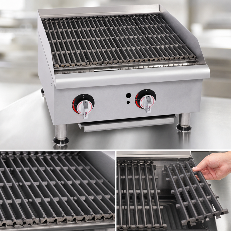 Product image #3 for APW Wyott Workline GCRB-24S Countertop Gas CharRock Broiler, 24 Inch, 60,000 BTU