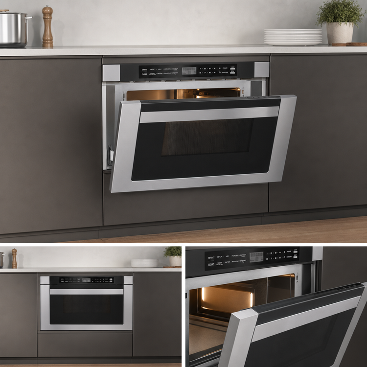 Product image #3 for KoolMore 1.2 Cu. Ft. Stainless Steel Built-In Microwave Drawer Oven, 1000W