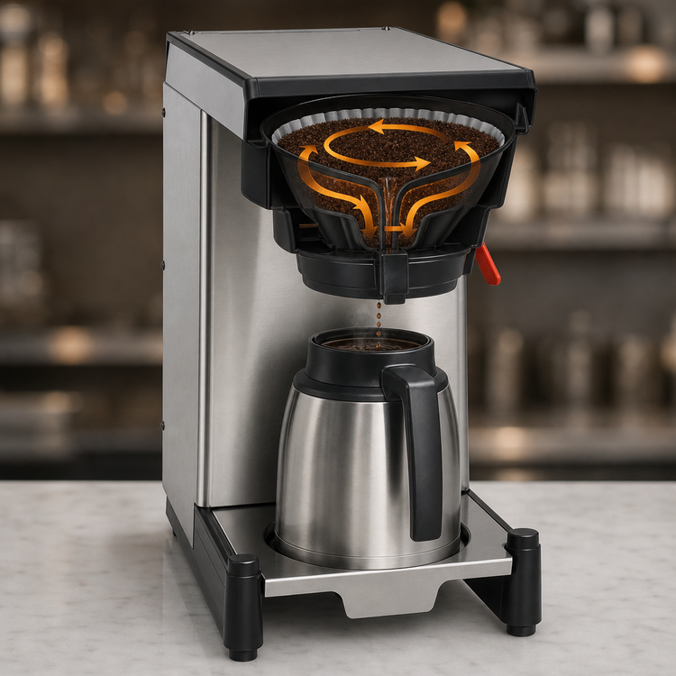 Product image #3 for BUNN SmartWAVE WAVE15-APS Automatic Fill Low Profile Wide Base Coffee Brewer for 1.9L Thermal Carafes and Airpots