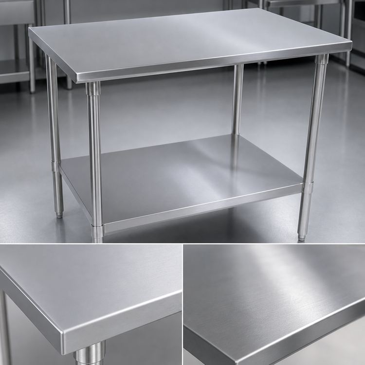 Product image #3 for John Boos Stallion 30" x 24" Stainless Steel Flat Top Work Table with Adjustable Undershelf