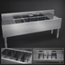 Thumbnail image #3 for Glastender 72-Inch Four-Compartment Stainless Steel Underbar Sink Unit with Dual Drainboards and Faucet
