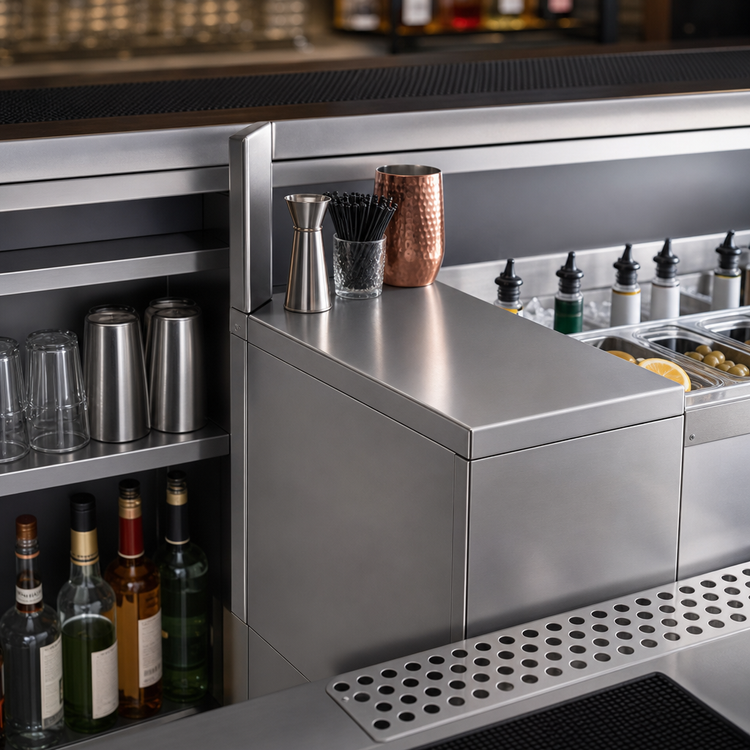Product image #3 for Top Shelf 6-Inch Stainless Steel Underbar Filler Section with Flat Top