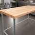Thumbnail image #3 for John Boos JNB05 96-Inch x 24-Inch Northern Hard Rock Maple Wood Top Work Table with Galvanized Base