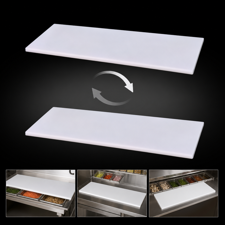 Product image #3 for John Boos 72-Inch x 10-Inch x 1/2-Inch Reversible High-Density Polyethylene Steam Table Cutting Board