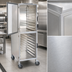 Thumbnail image #3 for Dinex Mobile Aluminum Display Cabinet Pan Rack, 2 Compartments, 18-Pan Capacity