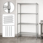 Thumbnail image #3 for Quantum WR74-1236C 4-Shelf Wire Shelving Starter Unit, 36W x 12D x 74H, Chrome Finish, Stationary