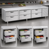 Thumbnail image #3 for La Rosa 102-Inch Three-Section Stainless Steel Refrigerated Equipment Stand with 6 Drawers