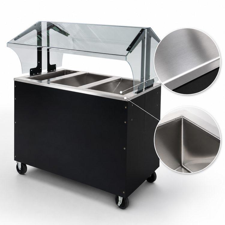 Product image #3 for Advance Tabco Triumph Supreme Ice-Cooled Portable Food Buffet Table with Double-Sided Sneeze Guard, 47-1/8 Inch Wide