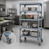 Thumbnail image #3 for Millenia Mobile Polymer Shelving Starter Unit with 4 Open Grid Shelves, 60