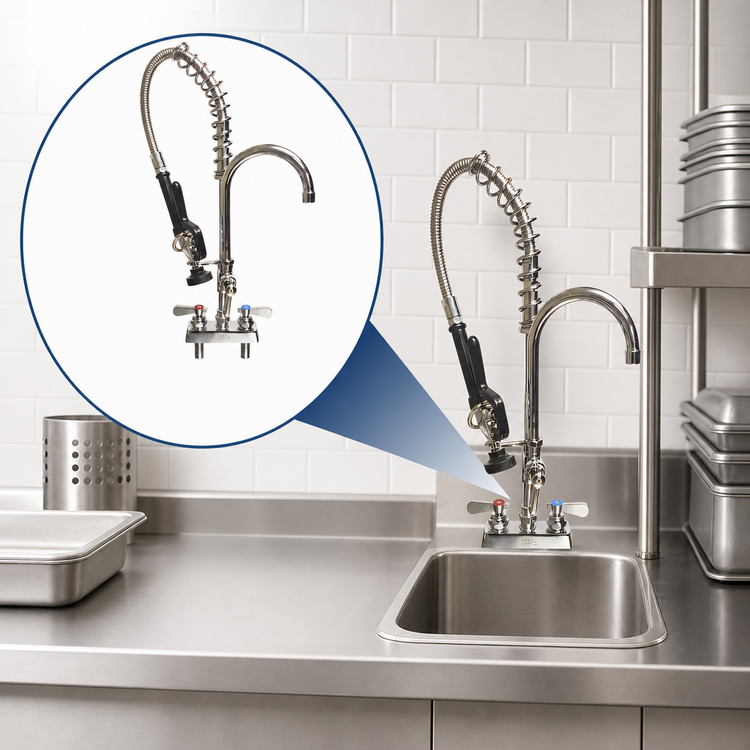 Product image #3 for OptiFlow Mini Pre-Rinse Assembly, 4-Inch On-Center Deck Mount