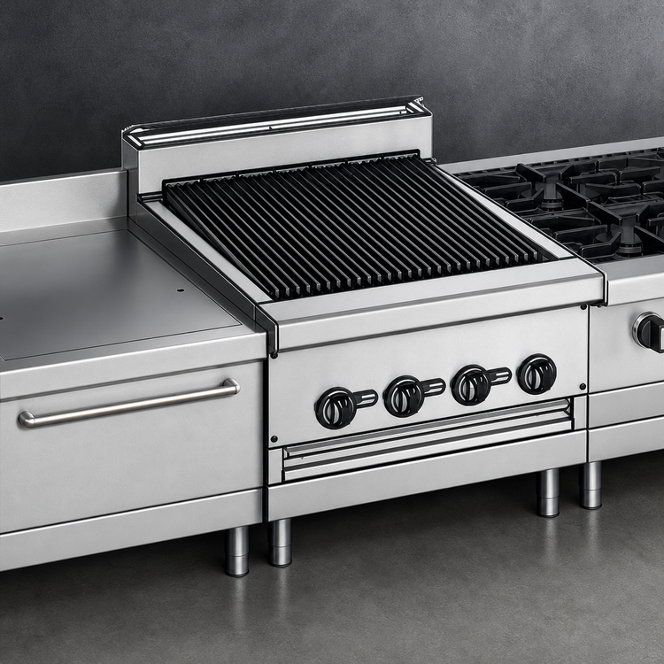Product image #3 for Bistro 60-Inch Modular Gas Charbroiler Restaurant Range with Cast Iron Radiants and Grates