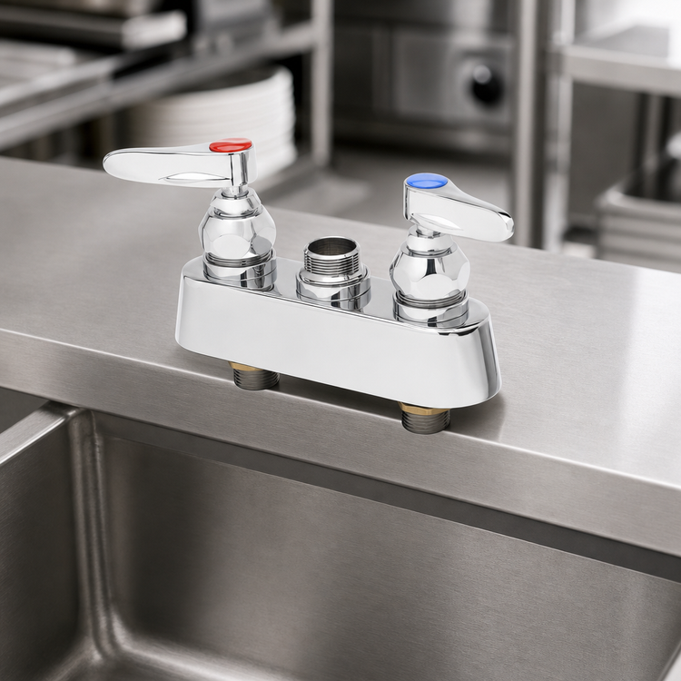 Product image #3 for T&S Brass B-1100-LN Deck-Mount Workboard Faucet, Less Nozzle, 3-1/2-Inch Centers