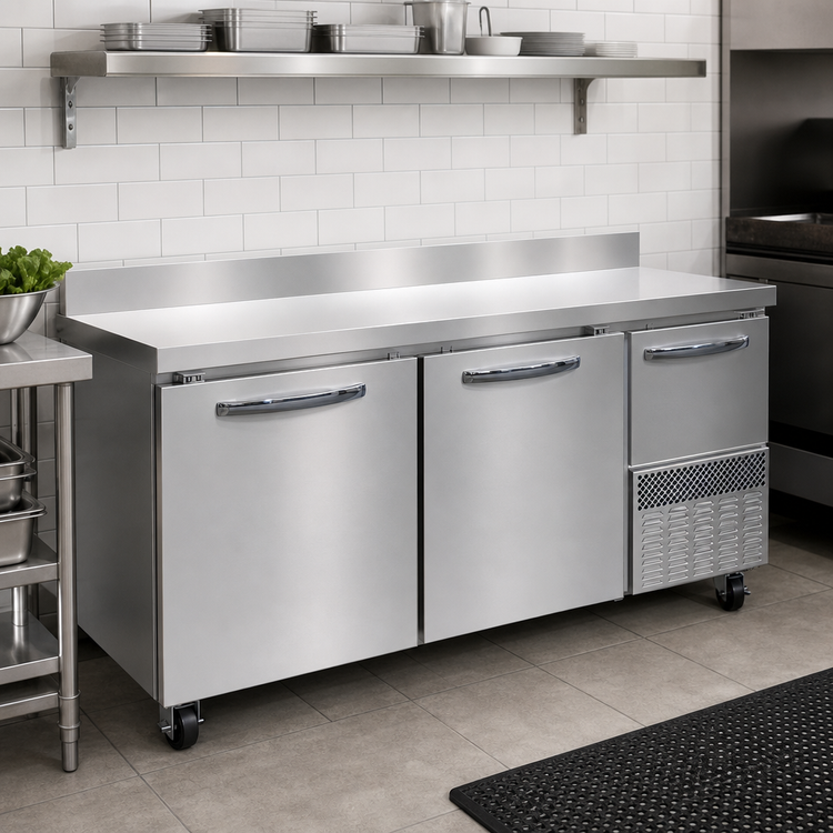 Product image #3 for Continental Refrigerator FA68SNBS 68" Shallow Depth Worktop Freezer with Backsplash