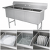Thumbnail image #3 for Advance Tabco 3-Compartment Fabricated Sink with Legs, No Drainboards, 24