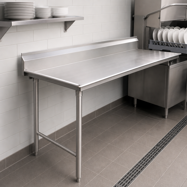 Product image #3 for Eagle Group Straight Clean Dishtable, 48" x 30", Right-to-Left, 16/304 Stainless Steel Top