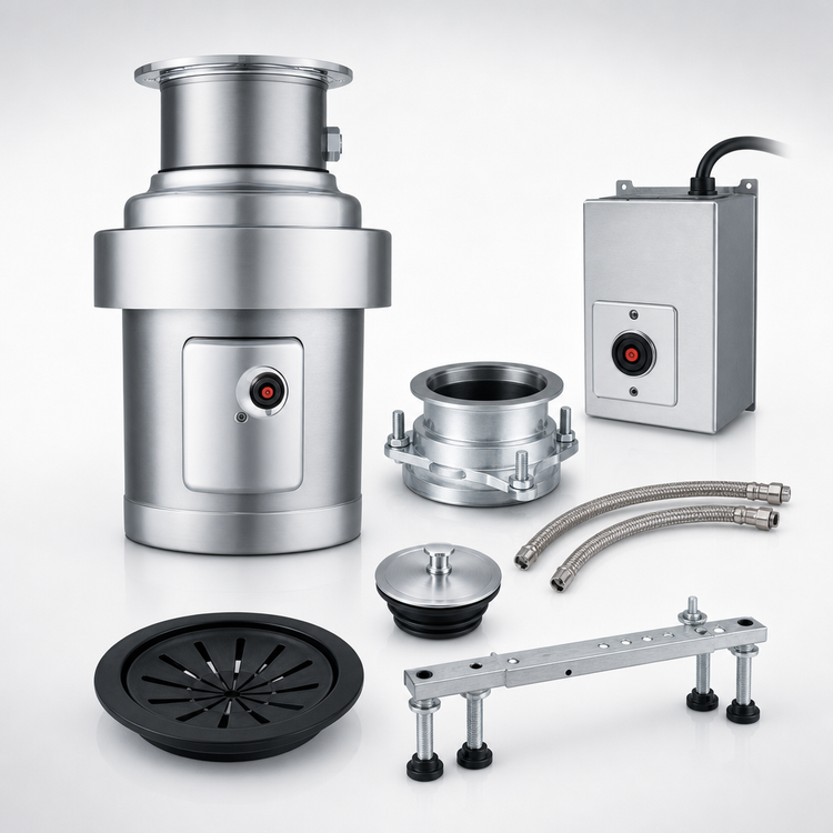 Product image #3 for InSinkErator SS-200 2 HP Complete Commercial Food Waste Disposer Package with #7 Collar Adaptor and CC-202 Control Center