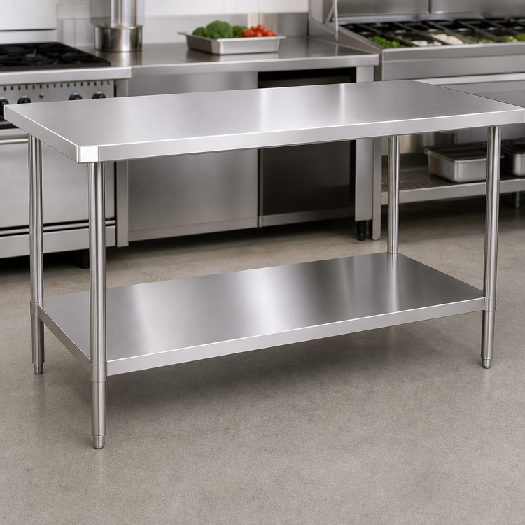 Product image #3 for Heavy Duty Stainless Steel Work Table with Undershelf, 84 Inch W x 24 Inch D x 36 Inch H