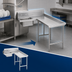 Thumbnail image #3 for Advance Tabco L-Shaped Island Soil Dishtable, Right-Hand Operator, with Pre-Rinse Sink, 4-Foot (47-Inch), 16 Gauge 304 Stainless Steel