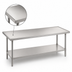 Thumbnail image #3 for Advance Tabco VLG-3610 120 Inch x 36 Inch 14 Gauge 304 Stainless Steel Work Table with Adjustable Galvanized Undershelf